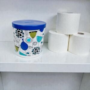 Jonathan Adler Cottonelle Toilet Paper Holder Canister Blue Green Kimberly Clark